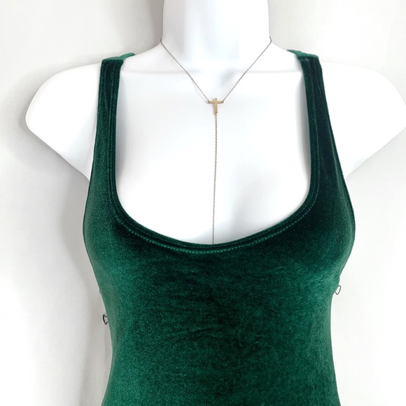 American Apparel Green Velvet Bodysuit - Picture 3 of 6